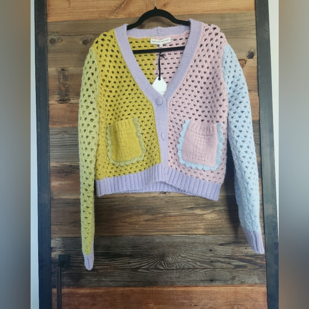 NWT English Factory CONTRAST DETAIL CARDIGAN M - Picture 4 of 6